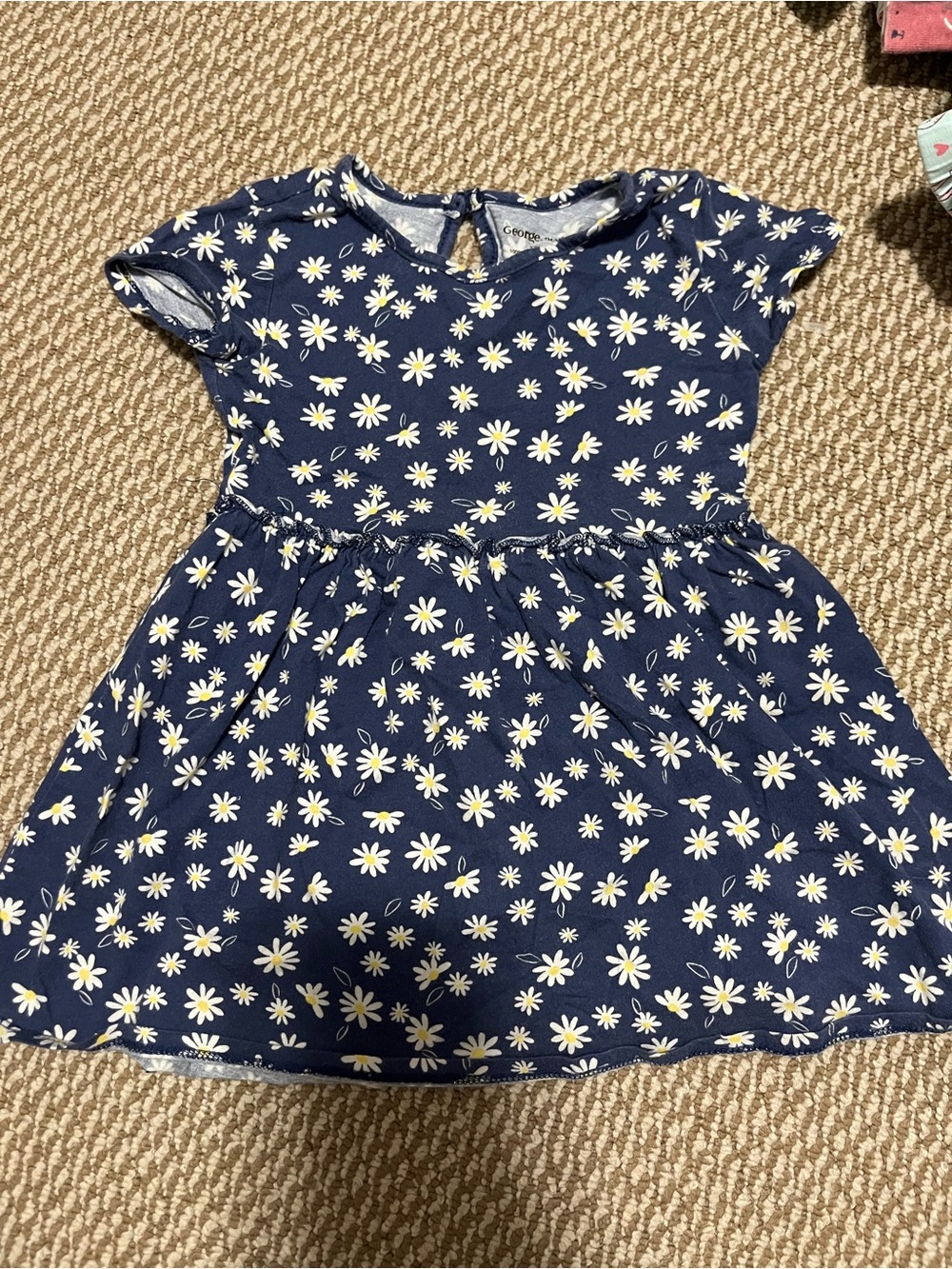 Girls 3T George Navy Floral Daisy Day Dress